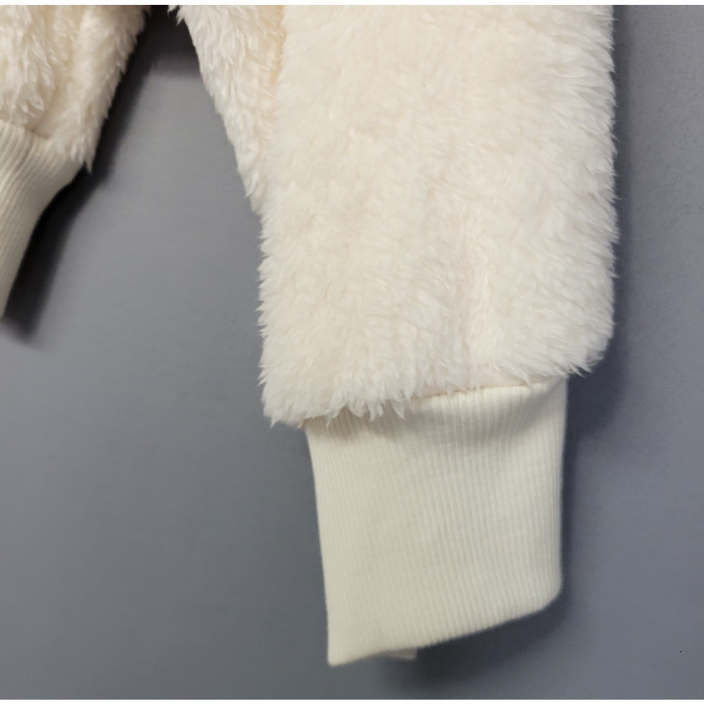 New Sonoma Sherpa Cozy Soft Sweater Womens XXL Faux Fur Fleece Zip Ivory - Picture 5 of 14